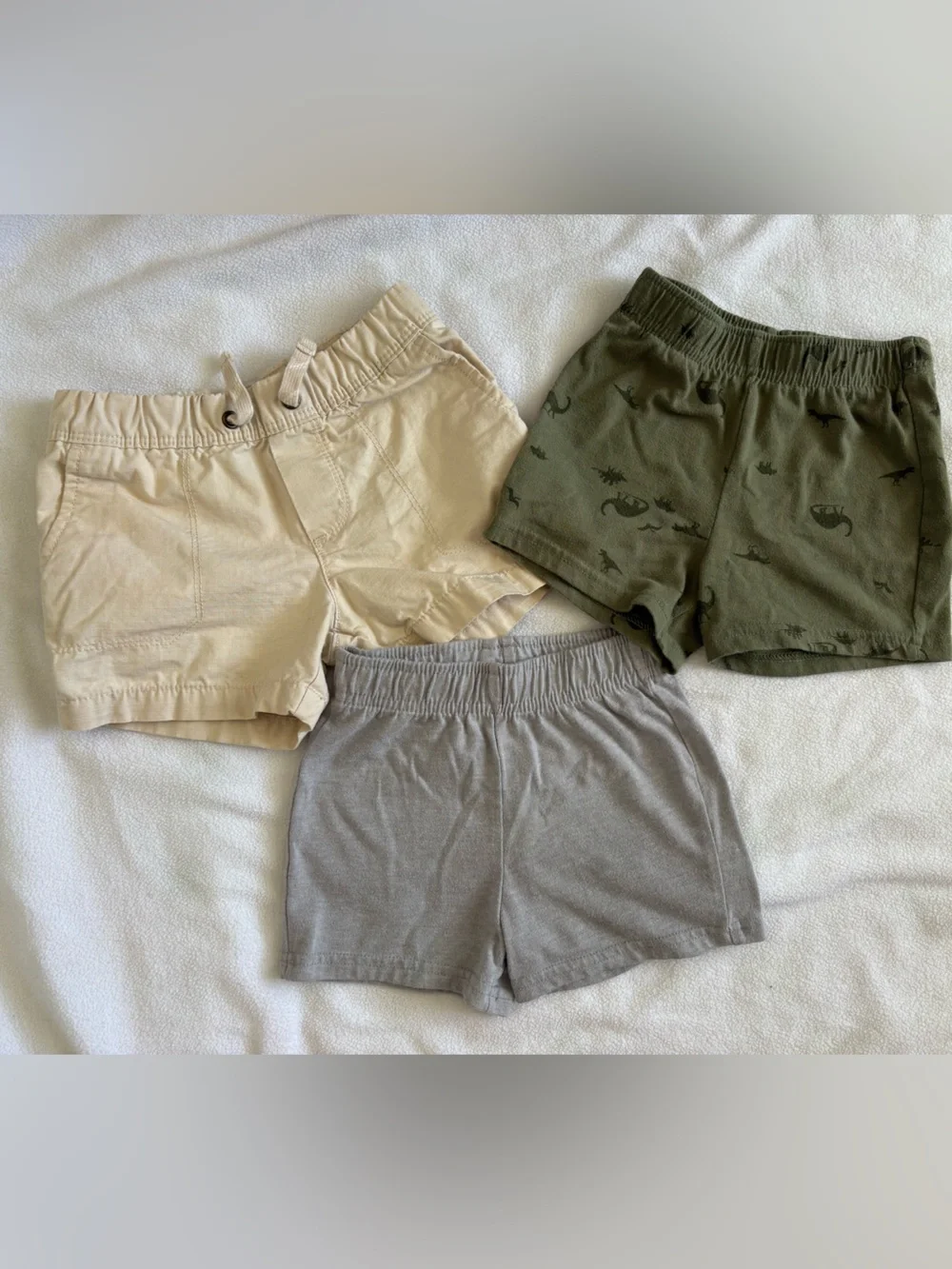 Toddler Shorts Bundle - Carter’s khaki, Cat and Jack Olive and Gray